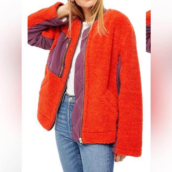 Free People Jackets & Blazers - Free People Orange and Purple Jacket